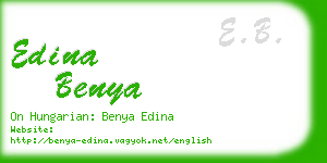 edina benya business card